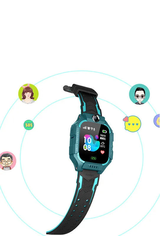 Z6 Q19 children's smartwatch in red with a 1.44-inch touch screen on a lightweight acrylic strap.