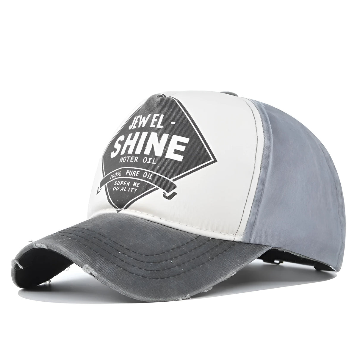 Retro contrast colour cotton twill baseball cap with adjustable size and dome top, unisex casual hat
