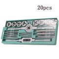 20-piece metric hand tap and die set with alloy steel taps for manual thread repair