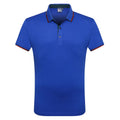 Short sleeved summer business polo shirt in cotton and pure silk blend, available in seven colours