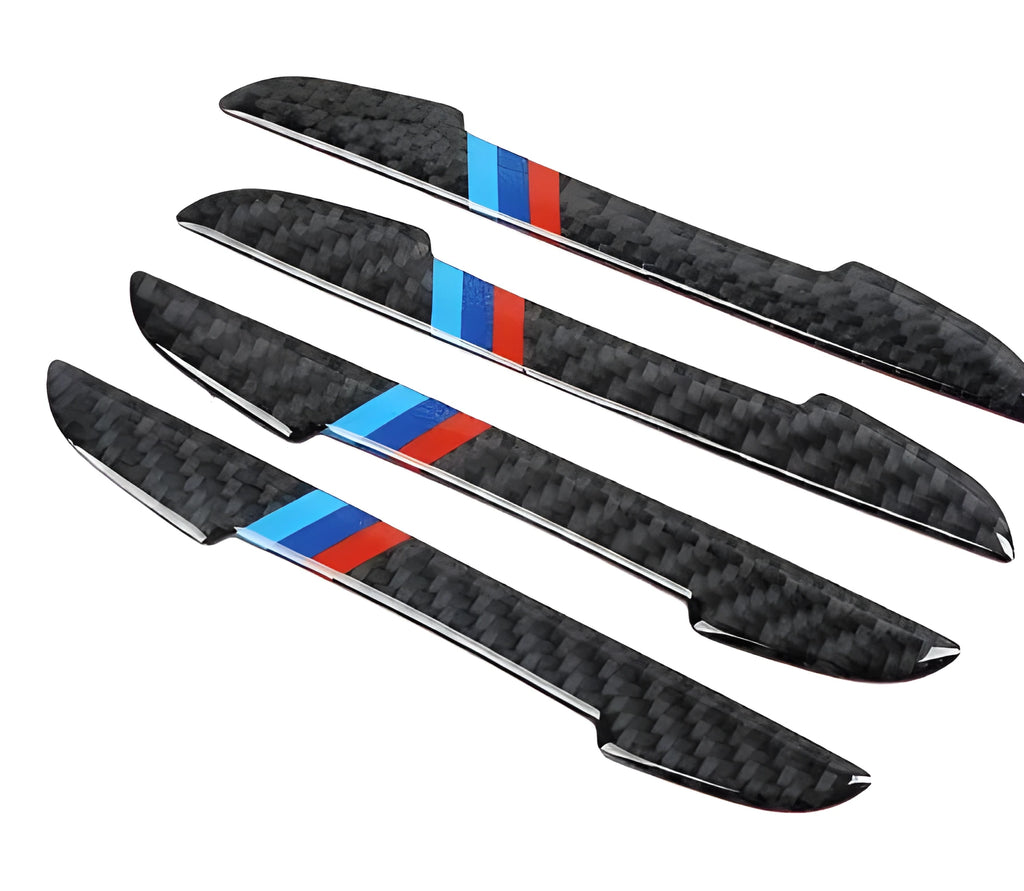 Black rubber car anti-collision strip with carbon fibre pattern, 15cm length, GM model, for door edge protection