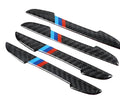 Black rubber car anti-collision strip with carbon fibre pattern, 15cm length, GM model, for door edge protection