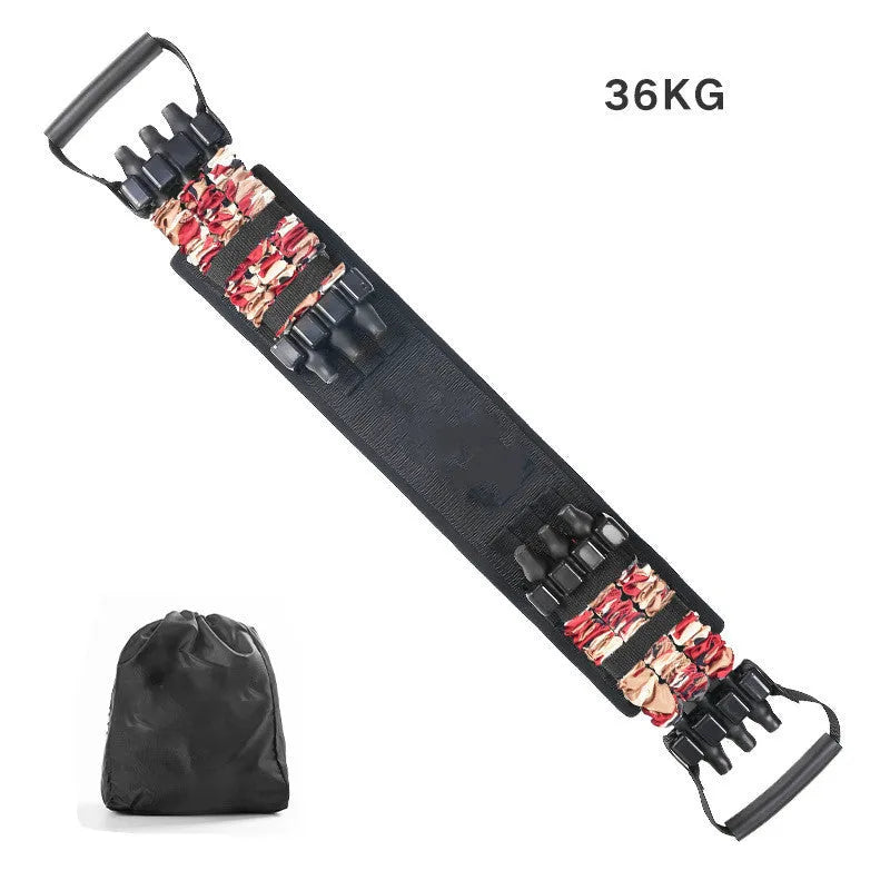 Camouflage bench press stretcher chest expander elastic belt with all-metal frame and nylon strap