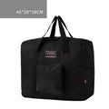 Foldable canvas travel bag in gray medium with soft handle and internal zipper pocket
