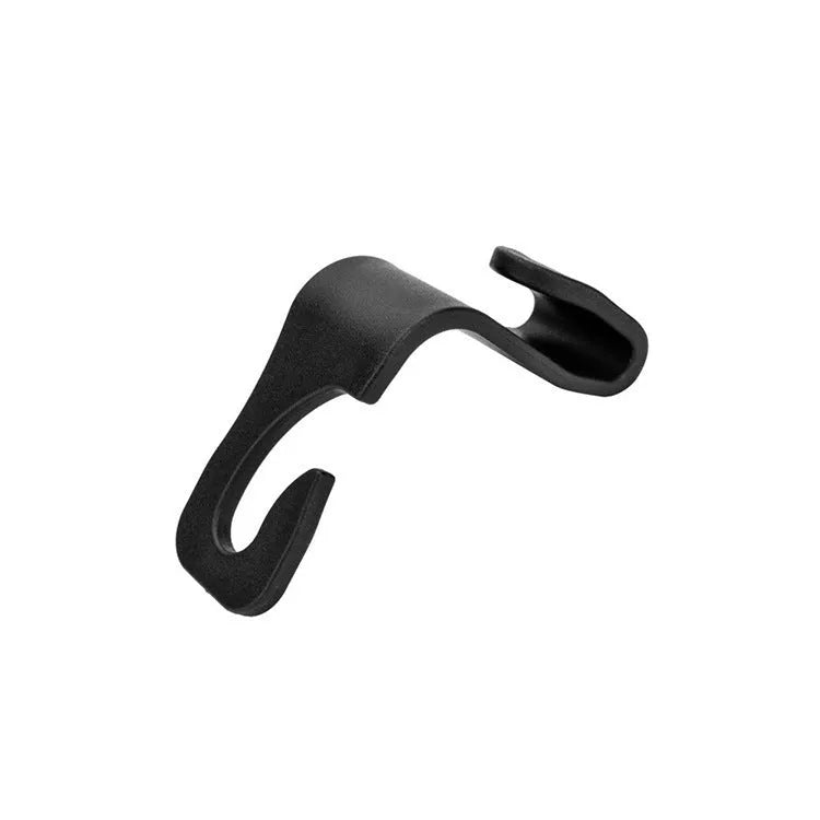 Set of two black OPP car headrest hangers clipped on seat back