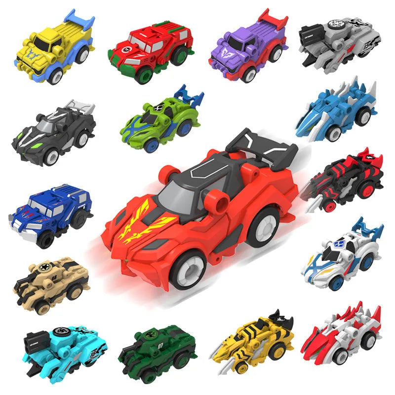 Creative Jumping Warrior deformation battle toy car with bounce transformation robot in non-toxic ABS plastic