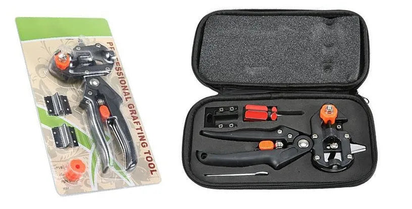 Alloy steel seedling grafting pliers with U-cut, V-cut, and Omega-cut blades for orchard tree pruning and grafting