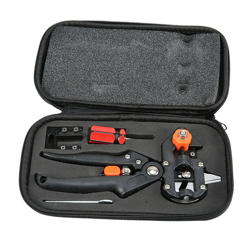 Alloy steel seedling grafting pliers with U-cut, V-cut, and Omega-cut blades for orchard tree pruning and grafting