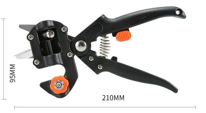 Alloy steel seedling grafting pliers with U-cut, V-cut, and Omega-cut blades for orchard tree pruning and grafting