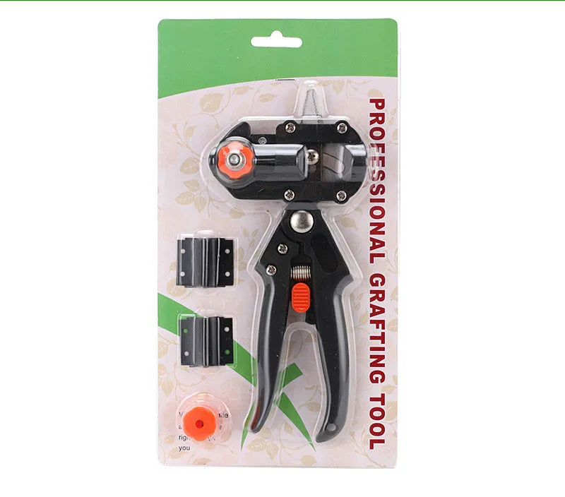 Alloy steel seedling grafting pliers with U-cut, V-cut, and Omega-cut blades for orchard tree pruning and grafting