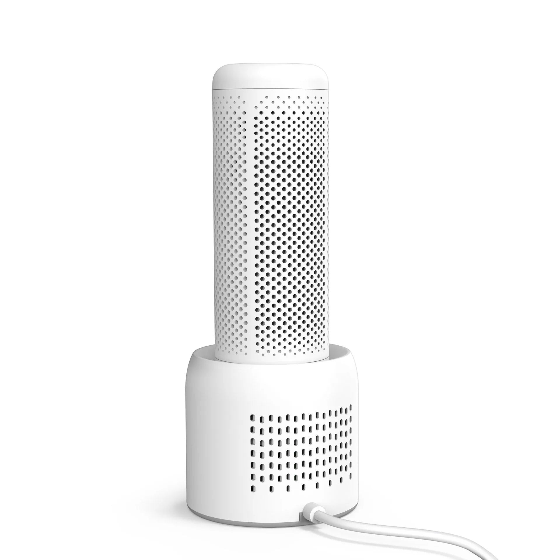 White small household dehumidifier with UK plug for rooms under 10 square metres