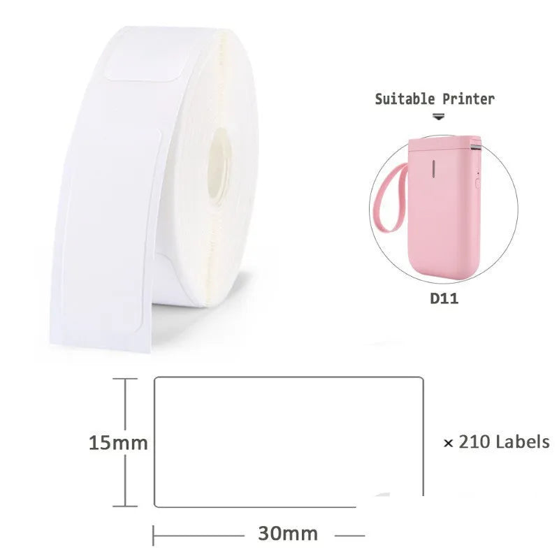 Niimbot D11 mini label printer paper thermal sticker rolls in white and assorted colours 12x40mm for price labelling