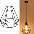 Black Nordic retro hanging iron chandelier with adjustable frame and LED lights
