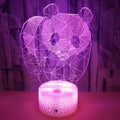 Panda colorful LED touch 3D night light with remote control, seven colour modes, acrylic board and ABS base, USB powered home decor