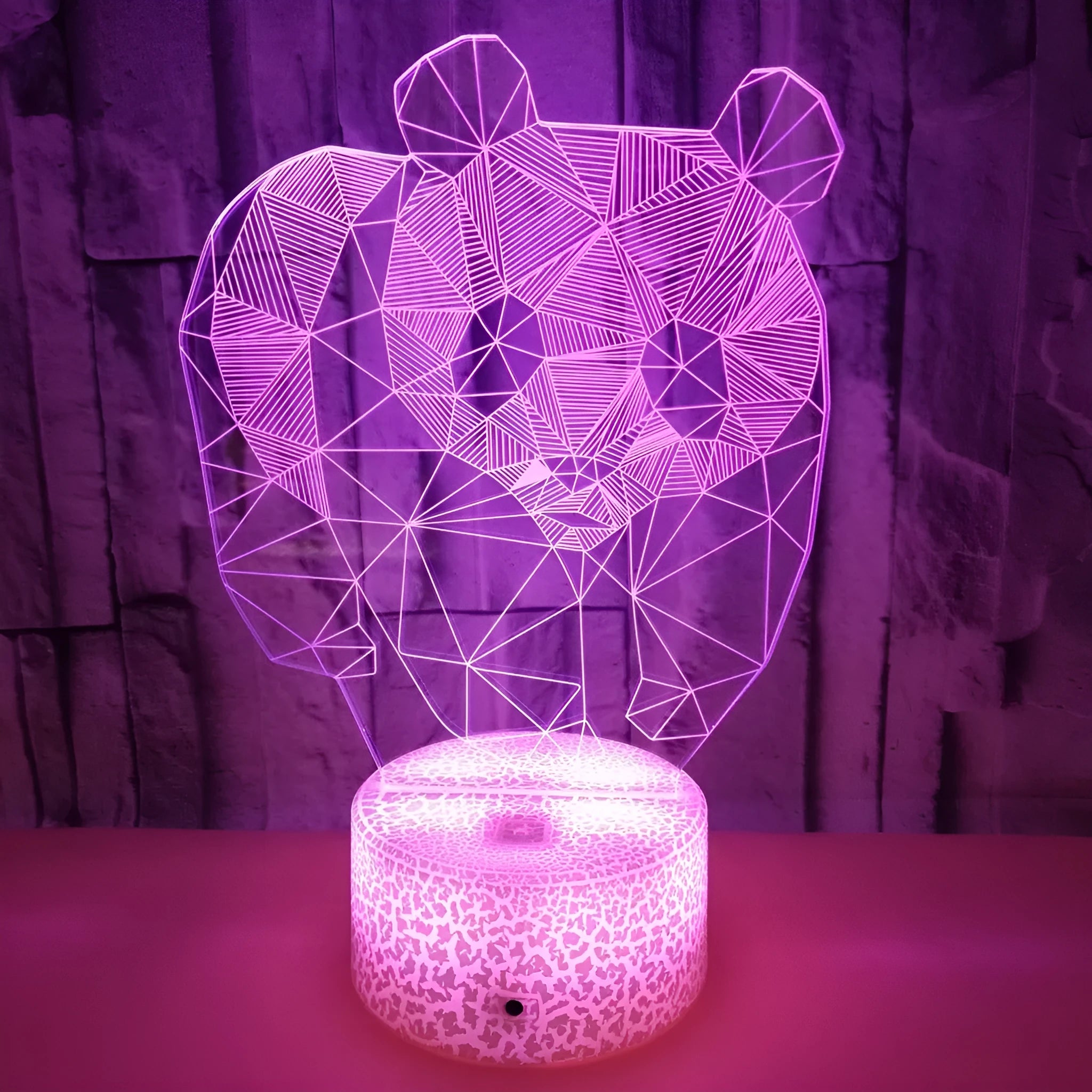 Panda colorful LED touch 3D night light with remote control, seven colour modes, acrylic board and ABS base, USB powered home decor