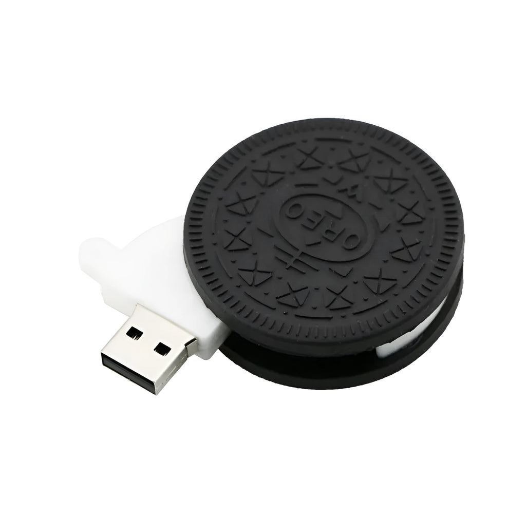 Sandwich cookie USB flash drive with USB 3.0 and PVC shell, available in 4GB to 64GB capacities