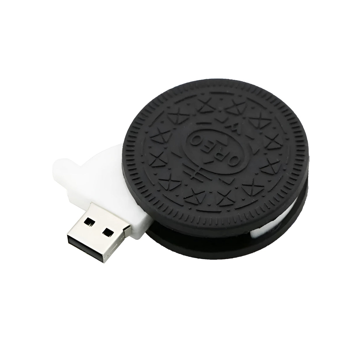 Sandwich cookie USB flash drive with USB 3.0 and PVC shell, available in 4GB to 64GB capacities