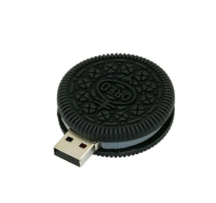 Sandwich cookie USB flash drive with USB 3.0 and PVC shell, available in 4GB to 64GB capacities