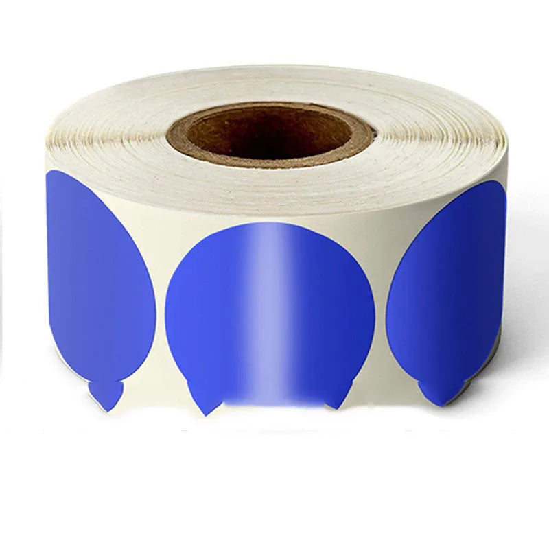 Round multi-colour marker sticker roll paper showing nine colour options with 500 sheets per roll