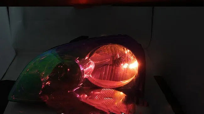 Chameleon colour change protective film for car headlights and tail lights, available in multiple sizes and colours