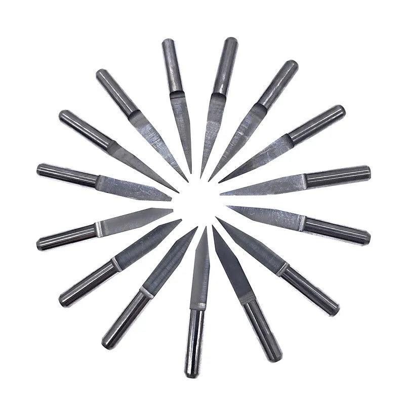 10 tungsten steel knives for acrylic engraving with 45 degree pointed blades