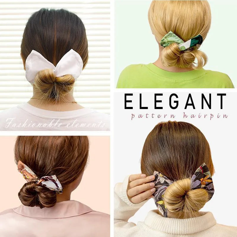 Ladies cotton headband in French retro style with bowknot, shown in multiple colour set options.