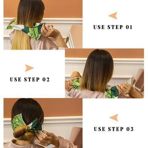 Ladies cotton headband in French retro style with bowknot, shown in multiple colour set options.