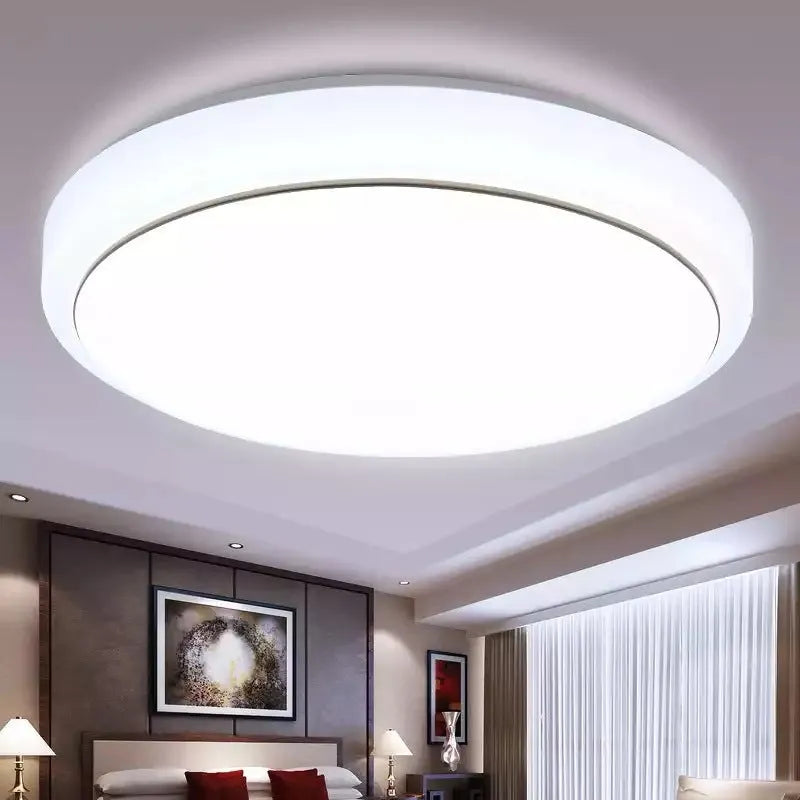 Simple modern circular acrylic LED ceiling lamp with remote control for bedroom or living room