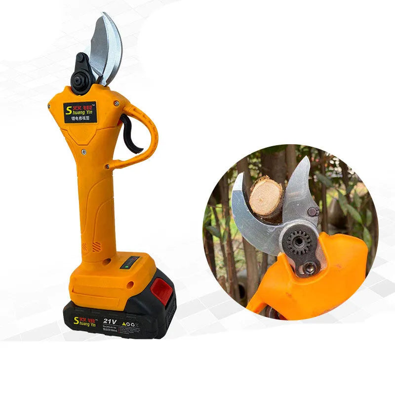 Double silver SY350 electric branch shears with lithium batteries for fruit tree pruning