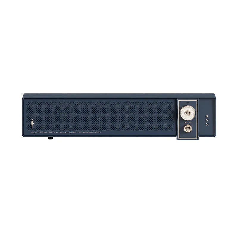 Retro style portable Bluetooth speaker in blue, pink, or white with multiple connectivity ports