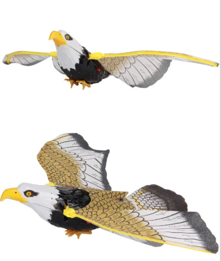 Hanging plastic simulation bird cat toy rotating teaser on ceiling with eagle design