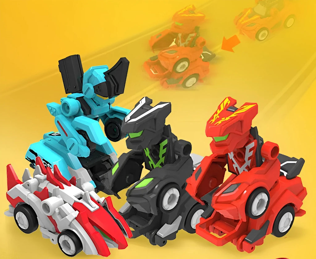 Creative Jumping Warrior deformation battle toy car with bounce transformation robot in non-toxic ABS plastic