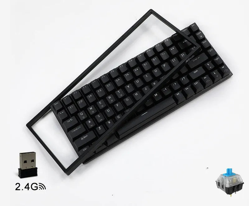 White 84-key mechanical keyboard with hot-swappable red switches and a detachable USB-C cable.