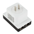 Black 300M wireless signal repeater with dual network ports, lightning protection, for home use