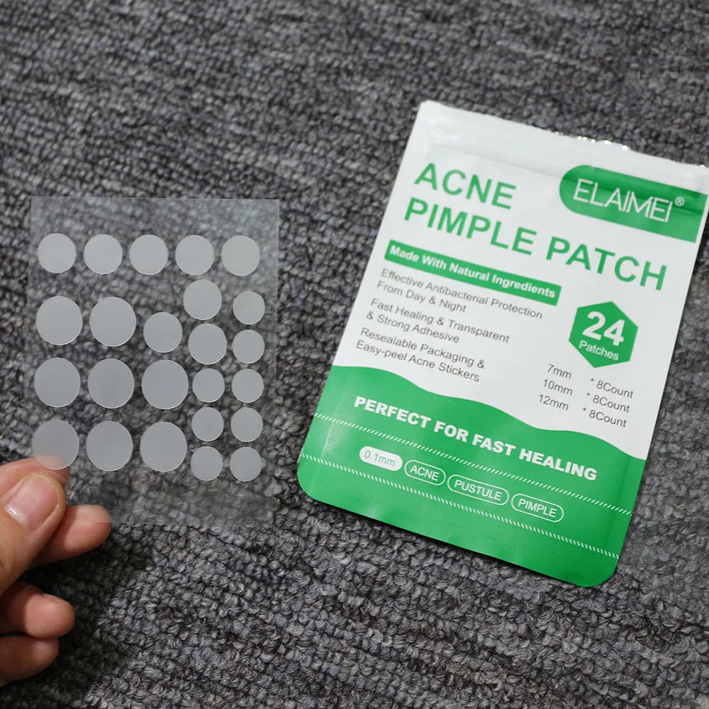 Colloidal invisible acne patch sheet green colour with 24 patches in 7mm, 10mm, 12mm sizes