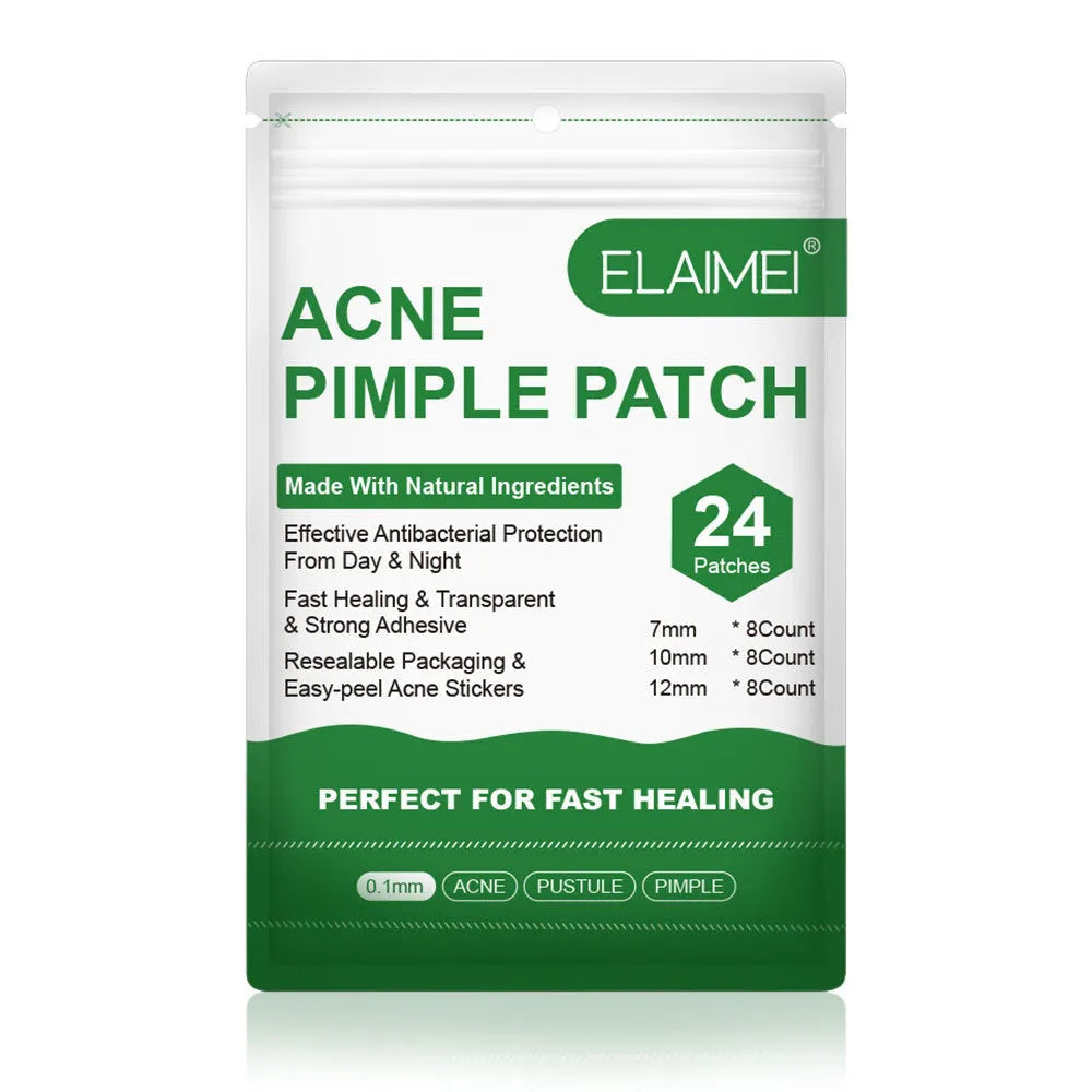Colloidal invisible acne patch sheet green colour with 24 patches in 7mm, 10mm, 12mm sizes