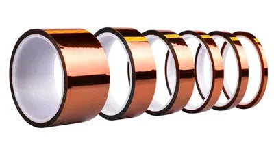 Amber polyimide 3D printer high temperature adhesive tape on a roll, 0.06mm thickness, 33 metre length