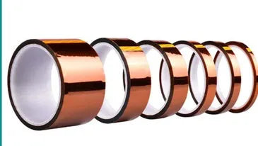 Amber polyimide 3D printer high temperature adhesive tape on a roll, 0.06mm thickness, 33 metre length