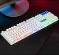 Limei Tx30 retro punk USB wired keyboard with rainbow backlight, 104 round key caps, black or white, 440x130x30mm