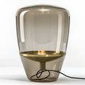 Post-modern mini glass table lamp with iron lampshade and integrated LED, available in multiple colour finishes
