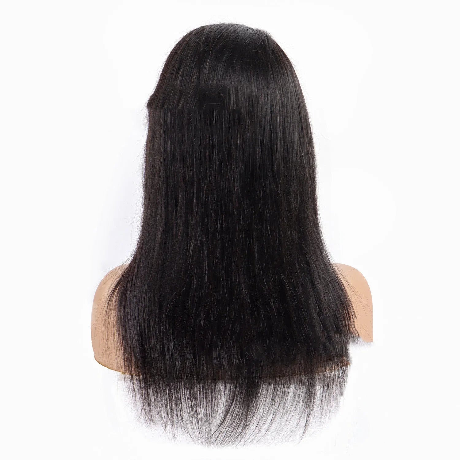 Human hair headband wig reversed band in medium long length