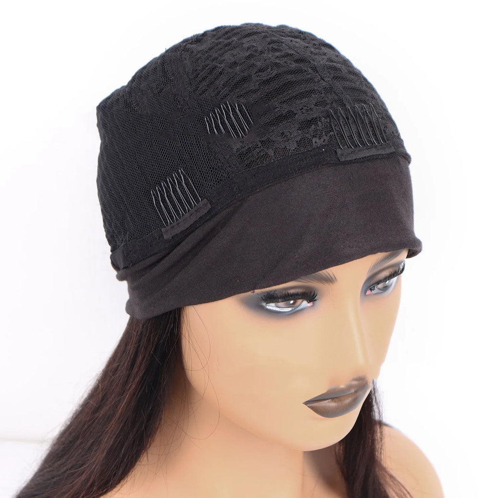 Human hair headband wig reversed band in medium long length