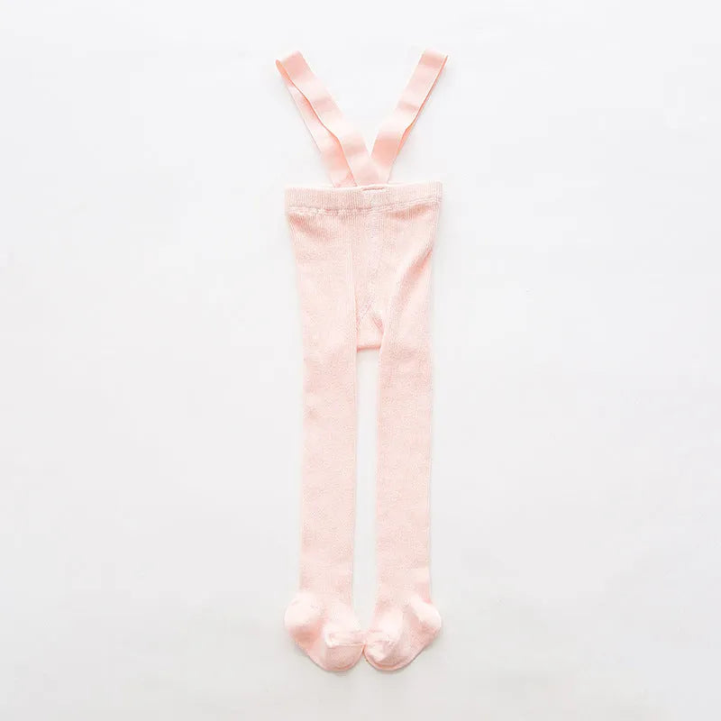 Combed cotton baby crawling cross overalls for girls in 7 colours – high-waist soft-treated fabric