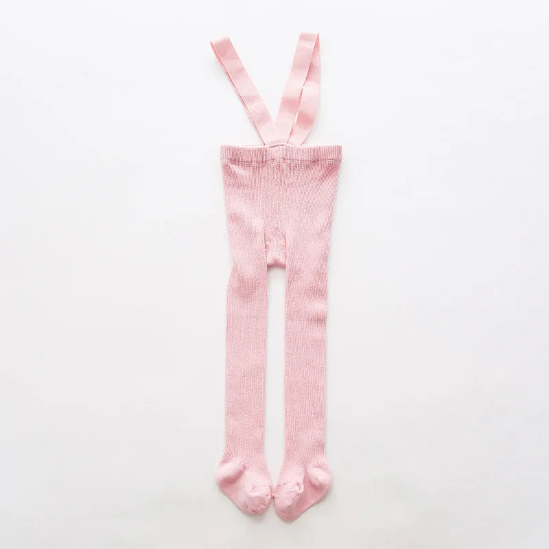 Combed cotton baby crawling cross overalls for girls in 7 colours – high-waist soft-treated fabric
