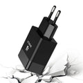 Black and white dual standard US EU travel charger with USB port for mobile devices