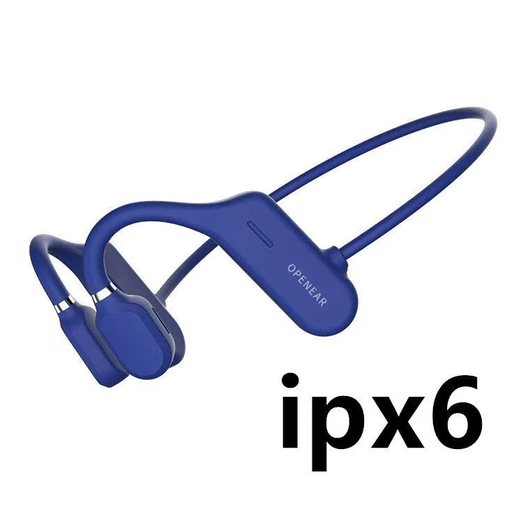 In-ear wireless sports headphones in black with open-ear design and IPX6 waterproof rating