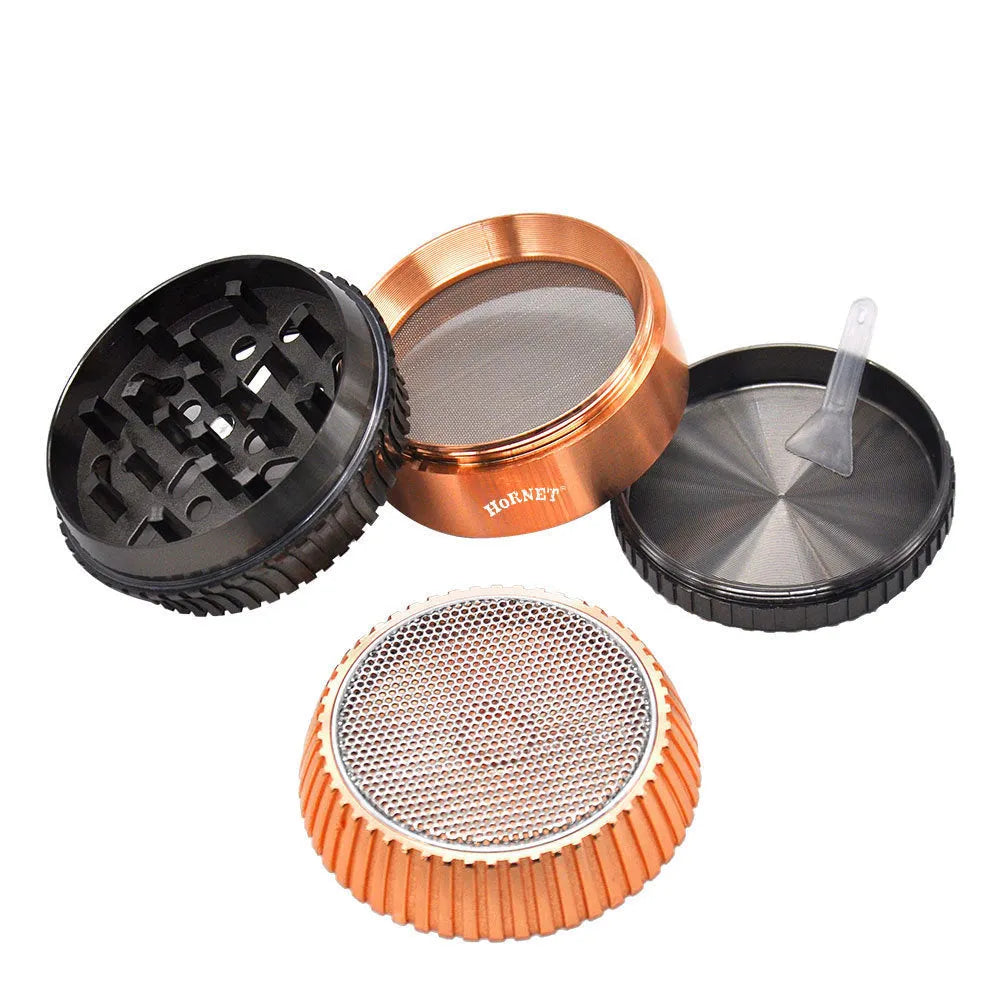 Creative mushroom zinc alloy smoke grinder with keychain and bottle opener in photo colour