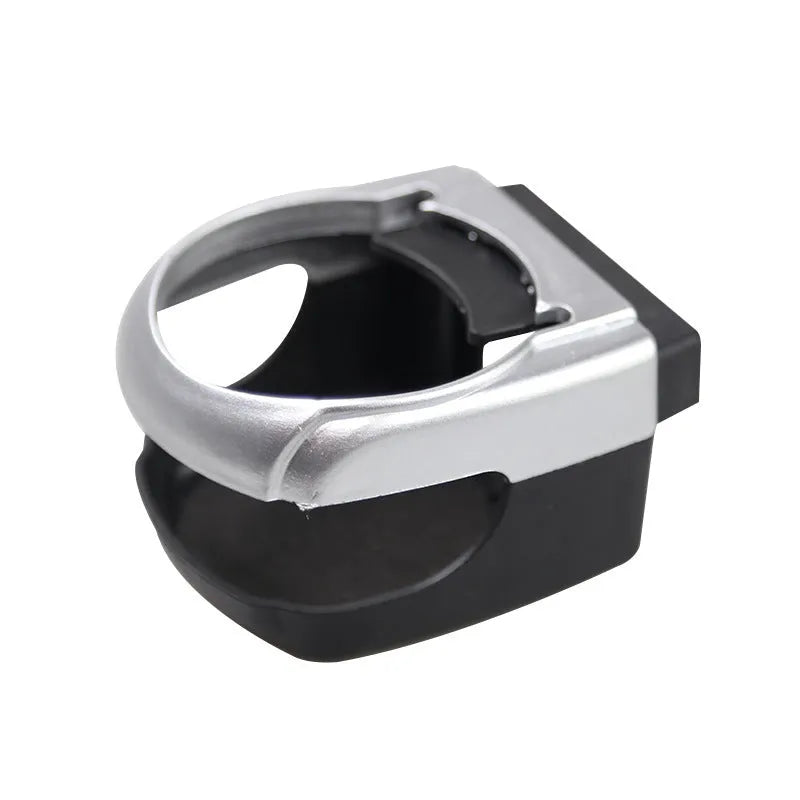 Aluminium alloy car water cup holder for air outlet, 8.5 x 9.5 x 5.5cm, shown in black, blue, red or silver