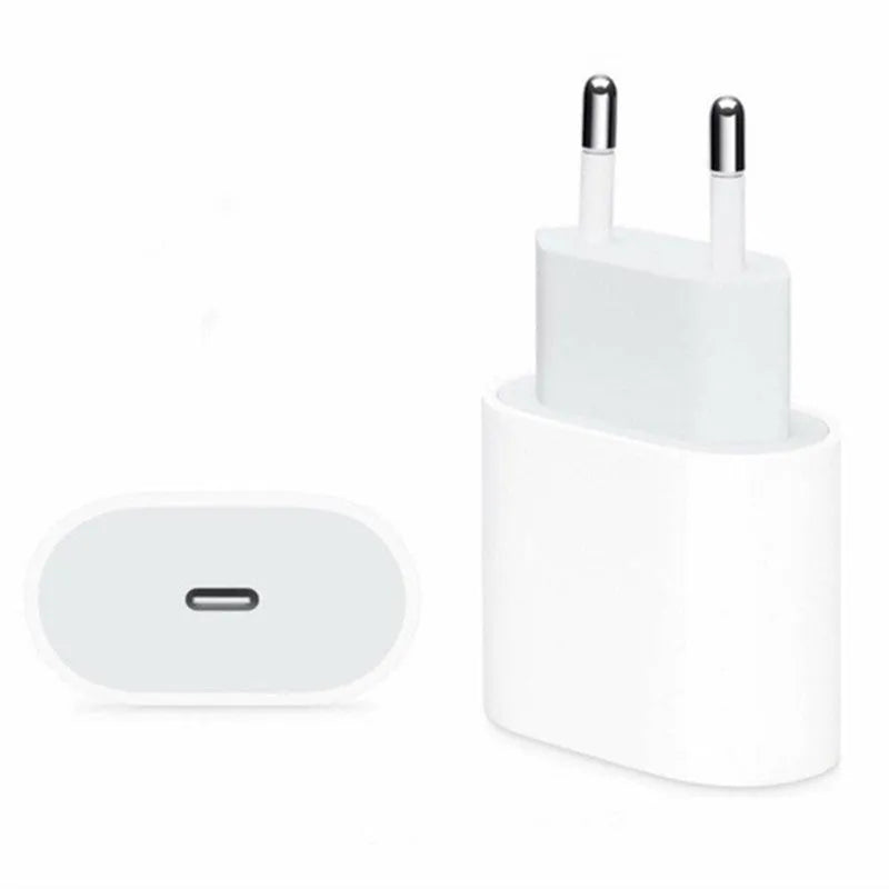 Original 20W USB-C EU travel charger with white casing and EU plug for fast charging