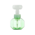 Refillable flower foam bottle for liquid soap in pink, green, blue, and yellow colour options.